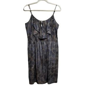 Andrew Marc Women’s Size 10 Silk Blend Dress Ruffle Accent with Keyhole